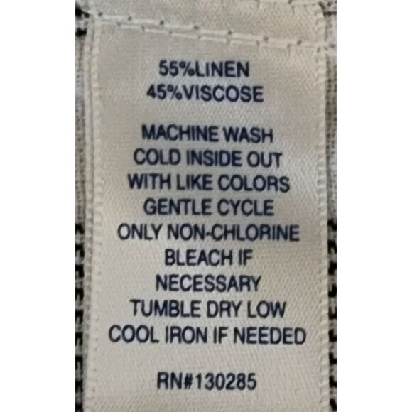 Per Se Womens Striped Linen-Blend Pants Size 2X With Drawstring Waist & Pockets - Picture 4 of 6